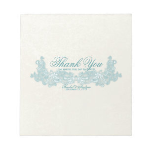 Victorian Floral Aqua Design Candy Bar Wrap Notepad