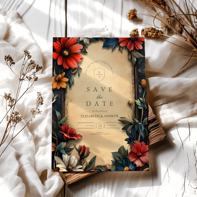 Victorian Floral Art Nouveau Wedding Save The Date (Creator Uploaded)