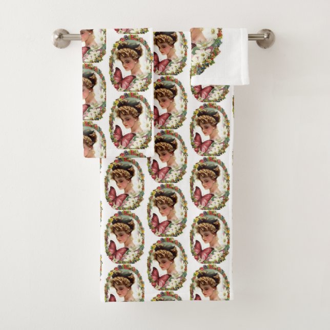 Victorian Floral Bathroom Towel Sets (Insitu)