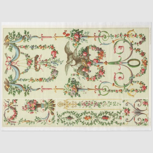 Victorian floral borders decoupage paper (Front)