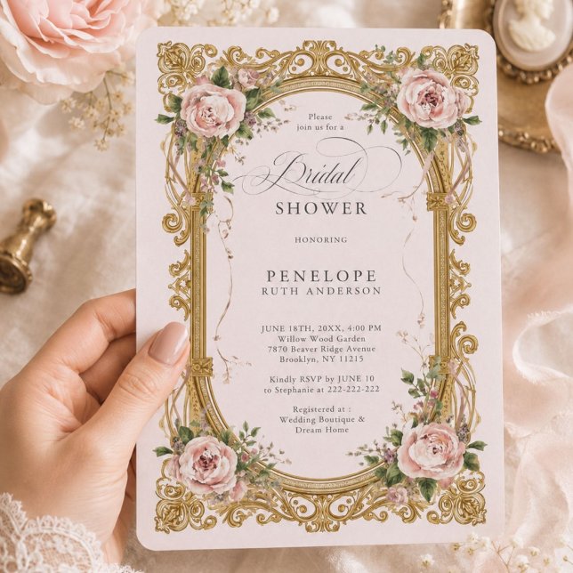 victorian floral bridal shower invite (Creator Uploaded)