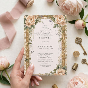 victorian floral bridal shower invite