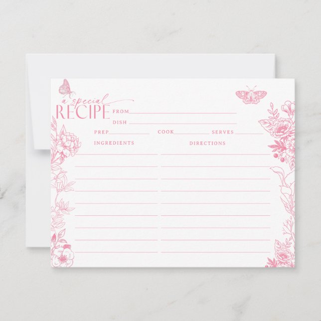 Victorian Floral | Butterflies | Recipe Cards  (Front)