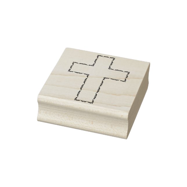 victorian floral cross art stamp (Stamp)