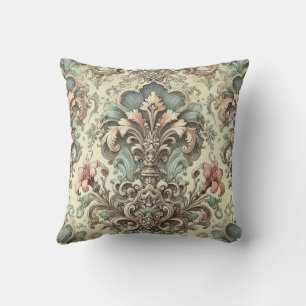 Victorian Floral Damask Pattern Cushion