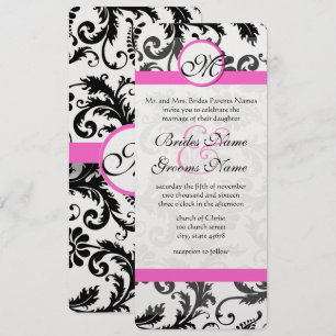 Victorian Floral Damask Swirls Wedding Invitation