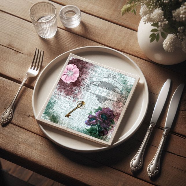 Victorian Floral Ephemera Decoupage Napkin (Creator Uploaded)