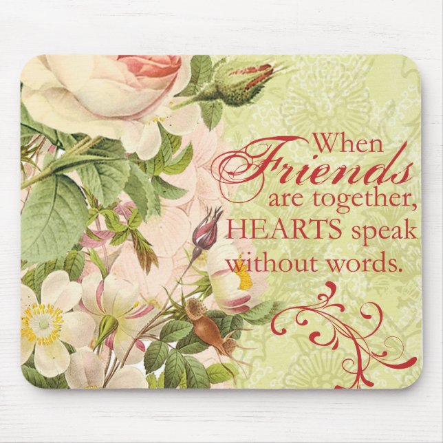 Victorian Floral Friendship Mouse Mat (Front)