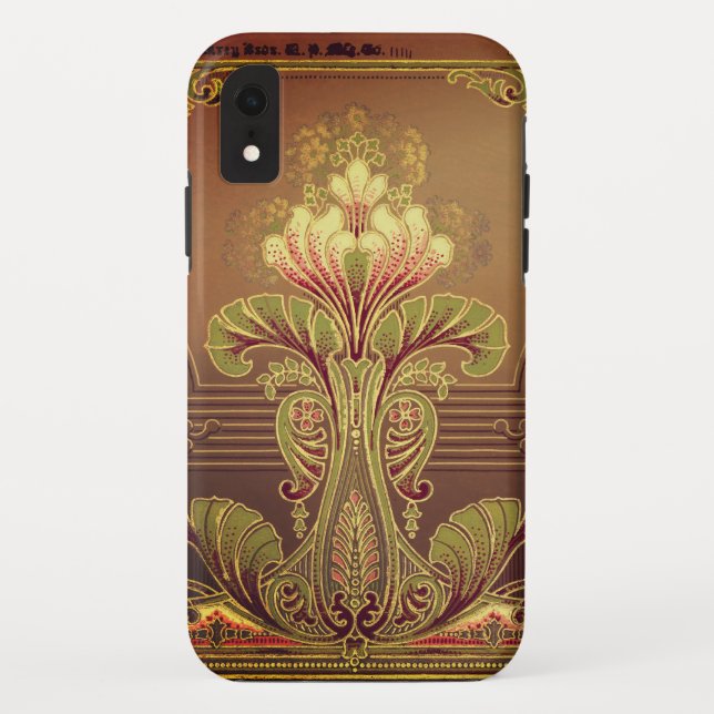 Victorian floral frieze elegant  art nouveau brown Case-Mate iPhone case (Back)