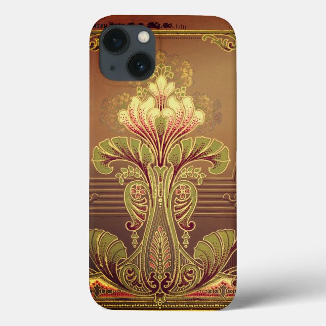Victorian floral frieze elegant flower art nouveau Case-Mate iPhone case (Back)
