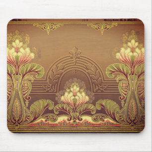 Victorian floral frieze elegant flower art nouveau mouse mat