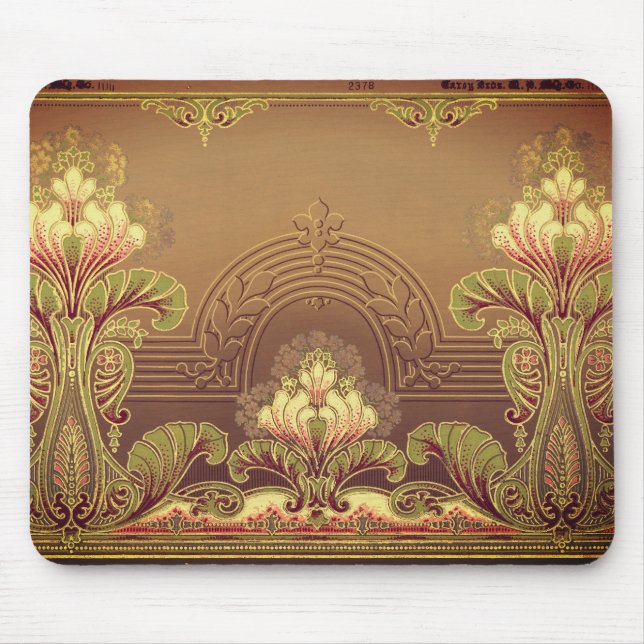 Victorian floral frieze elegant flower art nouveau mouse mat (Front)