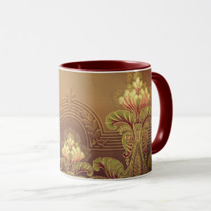 Victorian floral frieze elegant flower art nouveau mug