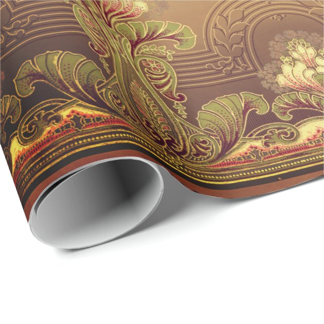 Victorian floral frieze elegant flower art nouveau wrapping paper (Roll Corner)