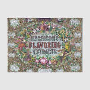 Victorian floral fruit vintagebaking extract chart tissue paper