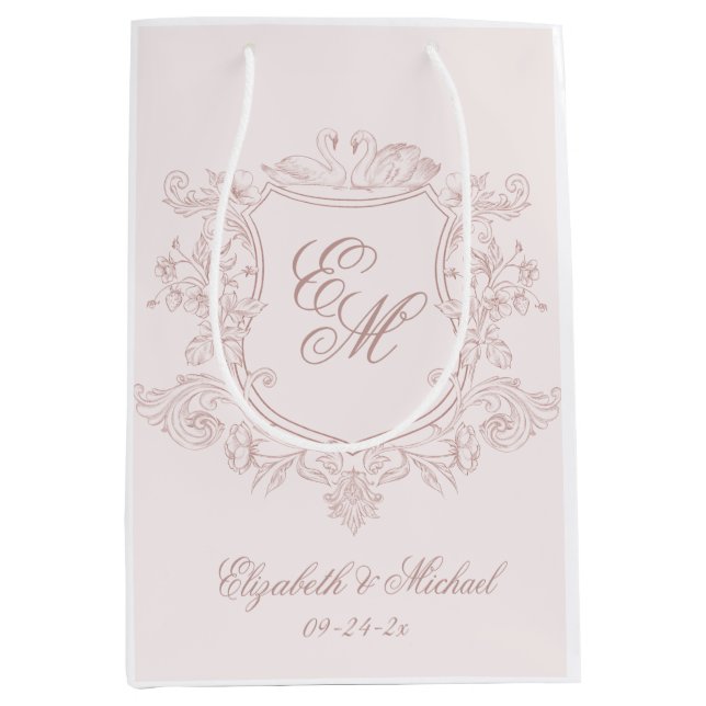 victorian floral garden luxe medium gift bag (Front)