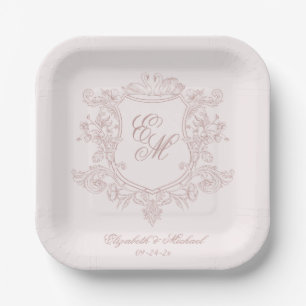 victorian floral garden luxe paper plate