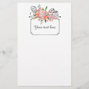 Victorian floral hanging sign wedding stationery