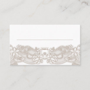Victorian Floral Lace Design White Place Card