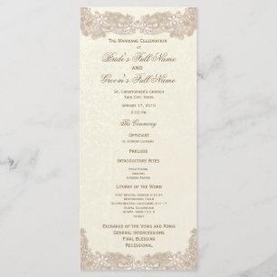 Victorian Floral Lace Wedding Program Programme