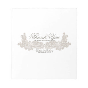 Victorian Floral Lace White Design Candy Bar Wrap Notepad