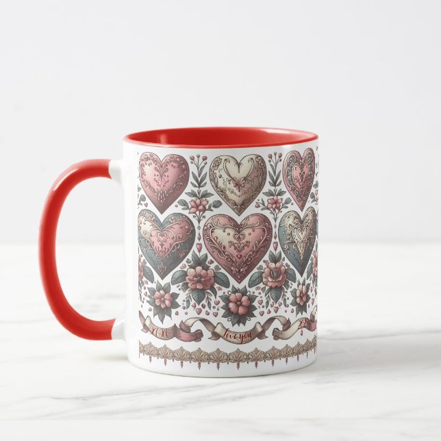Victorian Floral Mug for Valentine’s Day  (Left)