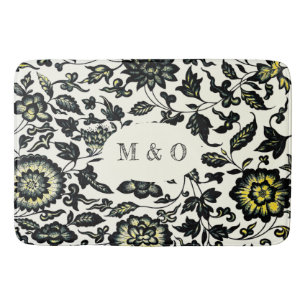 Victorian Floral Ornament Pattern Bath Mat