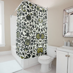 Victorian Floral Ornament Pattern Shower Curtain