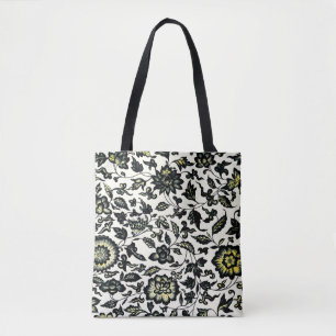 Victorian Floral Ornament Pattern Tote Bag