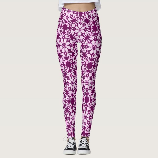 victorian floral pattern leggings (Front)