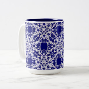 victorian floral pattern Two-Tone coffee mug