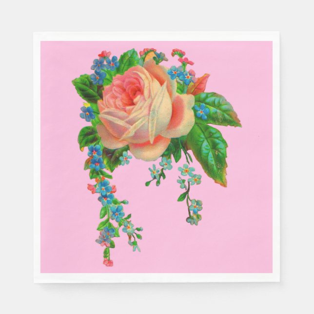 Victorian floral print napkin (Front)