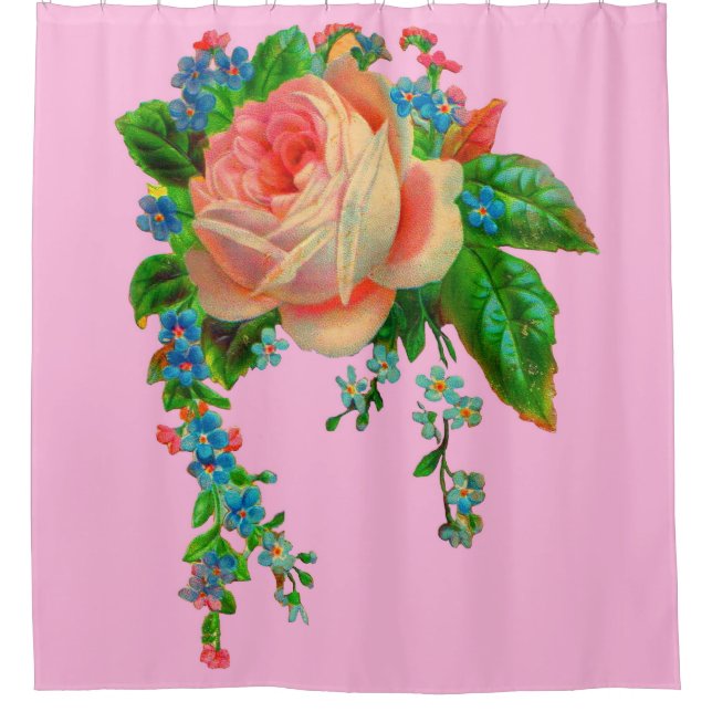Victorian floral print shower curtain (Front)