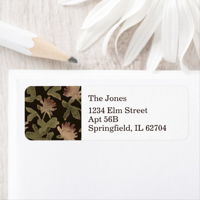 Victorian Floral Return Address Sticker sheet  (Insitu)