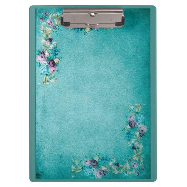 Victorian floral rose flowers elegant clipboard (Front)