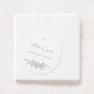 Victorian Floral Sage Green Reception Wedding  Favour Tags