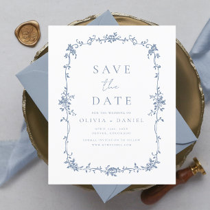 Victorian Floral Save the Date French Wedding Flyer