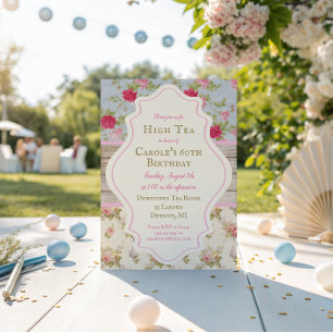 Victorian Floral Shabby Chic Party Invitation