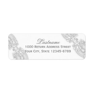 Victorian Floral Silver Grey Lace