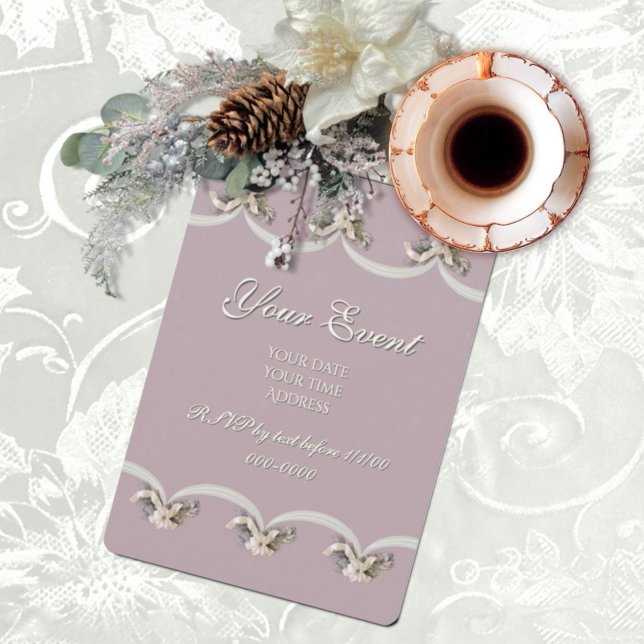 Victorian Floral Tapestry Invitation in Rose (Creator Uploaded)