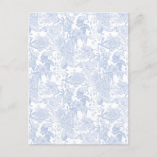 Victorian Floral Toile in Wedgewood Blue Invitation Postcard