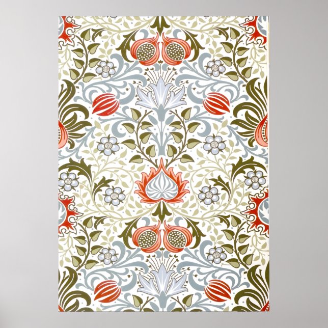 Victorian Floral Wallpaper by William Morris Poster (Front)