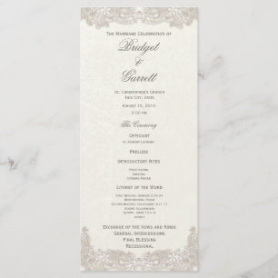 Victorian Floral Wedding Program Programme