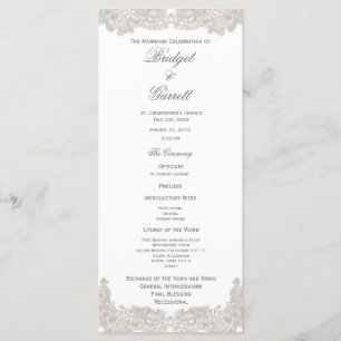 Victorian Floral Wedding Program Programme