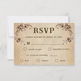 Victorian Floral Wedding RSVP Card