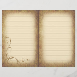 Victorian Flourish Aged Journal Paper