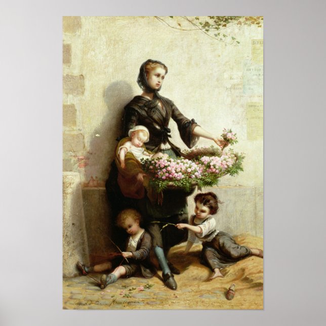 Victorian Flower Seller Poster (Front)