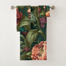 Victorian Flowers Bath Towel Set