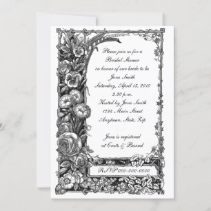 Victorian Flowers Bridal Shower Invitation