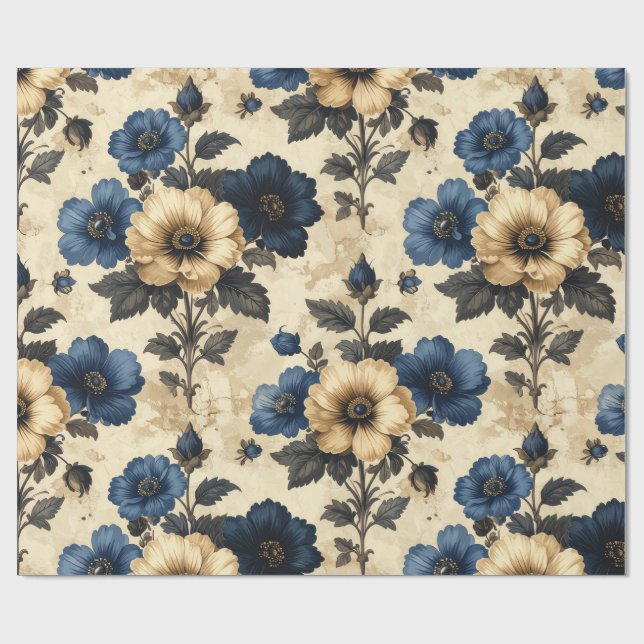 Victorian flowers Gift Bag Wrapping Paper (Flat)